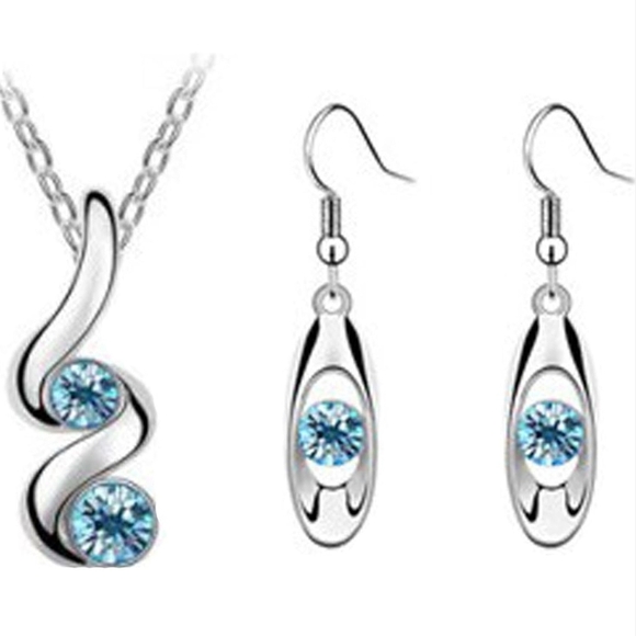 Jewelry - 925 Sterling Silver Dangle Drop Earrings and Necklace